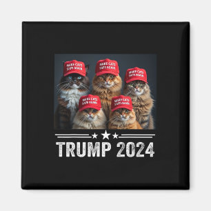 Donald Trump Make Cats Safe Again Red Hat 2024 Deb Magnet