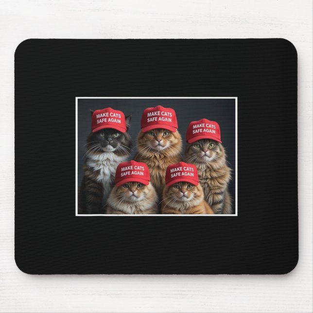 Donald Trump Make Cats Safe Again Red Hat 2024 Deb Mouse Pad (Front)