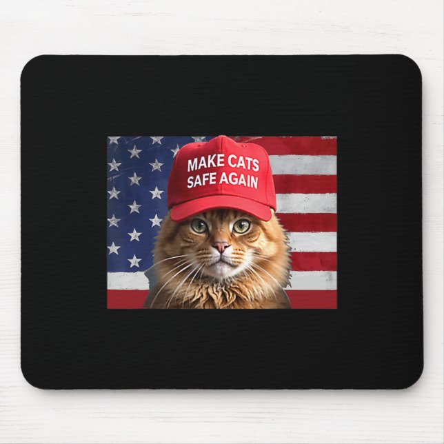 Donald Trump Make Cats Safe Again Red Hat 2024 Deb Mouse Pad (Front)