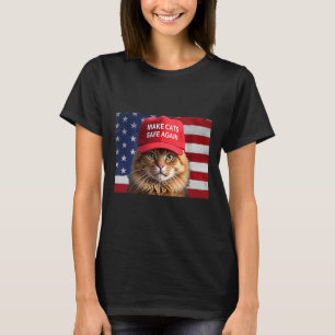 Donald Trump Make Cats Safe Again Red Hat 2024 Deb T-Shirt