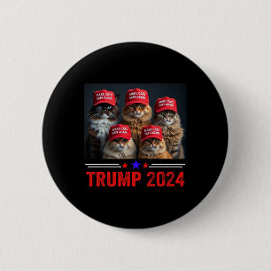 Donald Trump Make Cats Safe Again Red Hat 2024 Det 6 Cm Round Badge