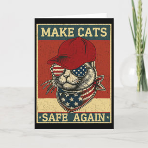 Donald Trump Make Cats Safe Again Red Hat 2024 Det Card