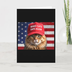 Donald Trump Make Cats Safe Again Red Hat 2024 Det Card