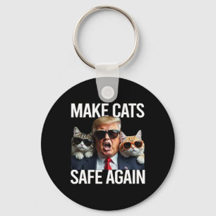 Donald Trump Make Cats Safe Again Red Hat 2024 Det Key Ring