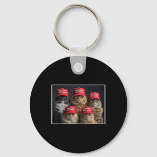 Donald Trump Make Cats Safe Again Red Hat 2024 Det Key Ring