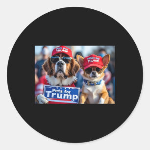 Donald Trump Make Dogs Safe Again Red Hat 2024 Det Classic Round Sticker