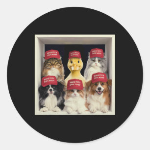 Donald Trump Make Pets Safe Again Red Hat 2024 Det Classic Round Sticker