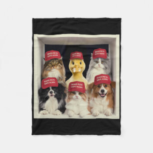 Donald Trump Make Pets Safe Again Red Hat 2024 Det Fleece Blanket