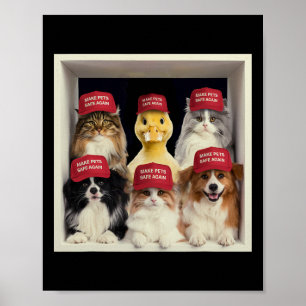 Donald Trump Make Pets Safe Again Red Hat 2024 Det Poster