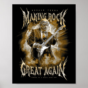 Donald Trump Making Rock Music Great Again Vintage Poster
