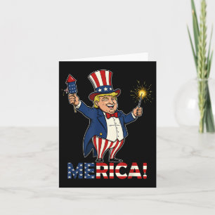 Donald Trump Merica 4th Of July Fireworks Patrioti Card