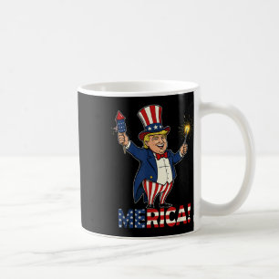 Donald Trump Merica 4th Of July Fireworks Patrioti Coffee Mug