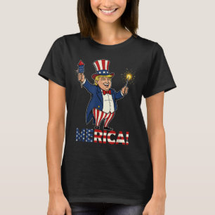 Donald Trump Merica 4th Of July Fireworks Patrioti T-Shirt
