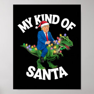 Donald Trump Merry Christmas Dinosaur Xmas T-rex  Poster