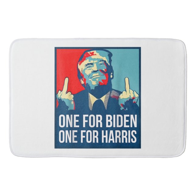 Donald Trump Middle Finger Biden Harris America Re Bath Mat (Front)