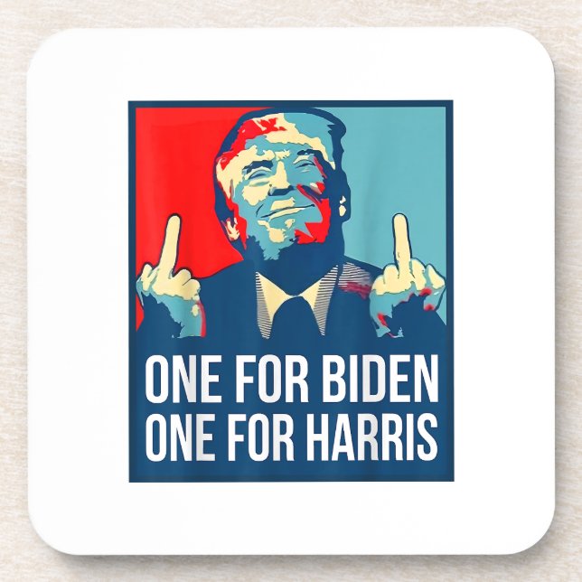 Donald Trump Middle Finger Biden Harris America Re Coaster (Front)