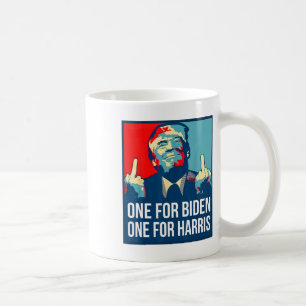 Donald Trump Middle Finger Biden Harris America Re Coffee Mug