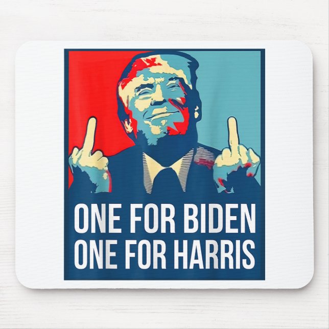 Donald Trump Middle Finger Biden Harris America Re Mouse Pad (Front)