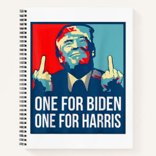 Donald Trump Middle Finger Biden Harris America Re Notebook