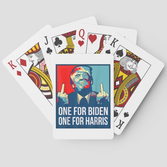 Donald Trump Middle Finger Biden Harris America Re Playing Cards (Back)