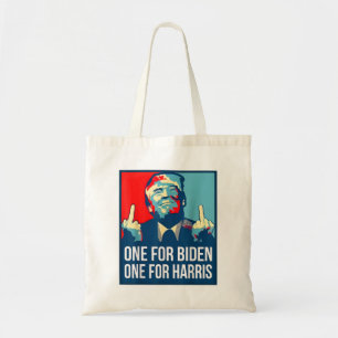 Donald Trump Middle Finger Biden Harris America Re Tote Bag