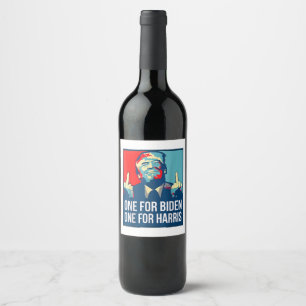 Donald Trump Middle Finger Biden Harris America Re Wine Label