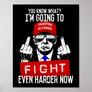 Donald Trump Middle Finger Flipping Off Pro Republ Poster