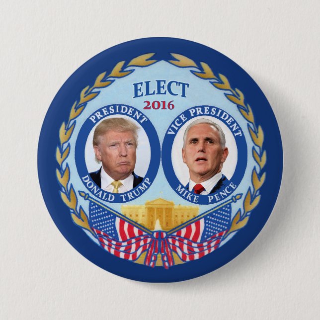 Donald Trump & Mike Pence 7.5 Cm Round Badge (Front)