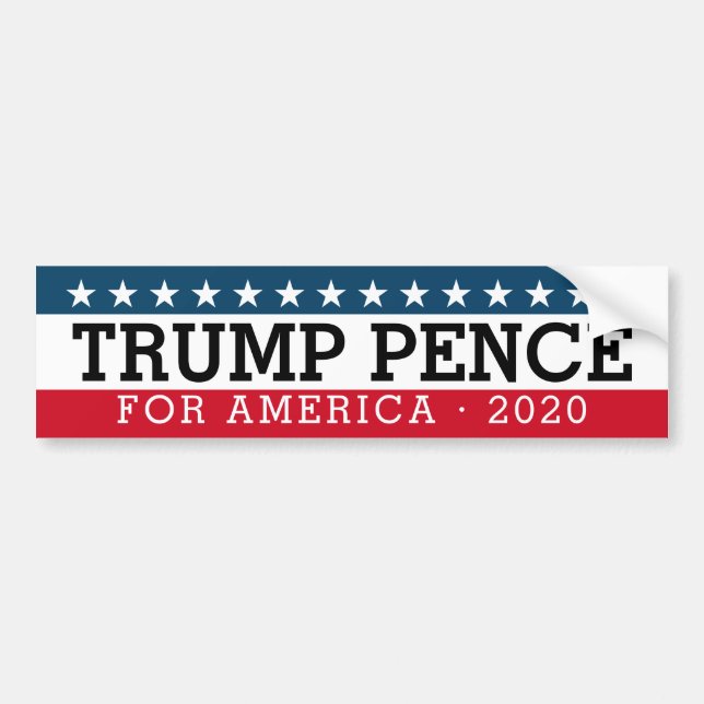Donald Trump Mike Pence - Traditional Design 2020 Bumper Sticker (Front)