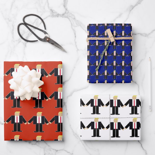 Donald Trump Minis Wrapping Paper Sheet (Front)