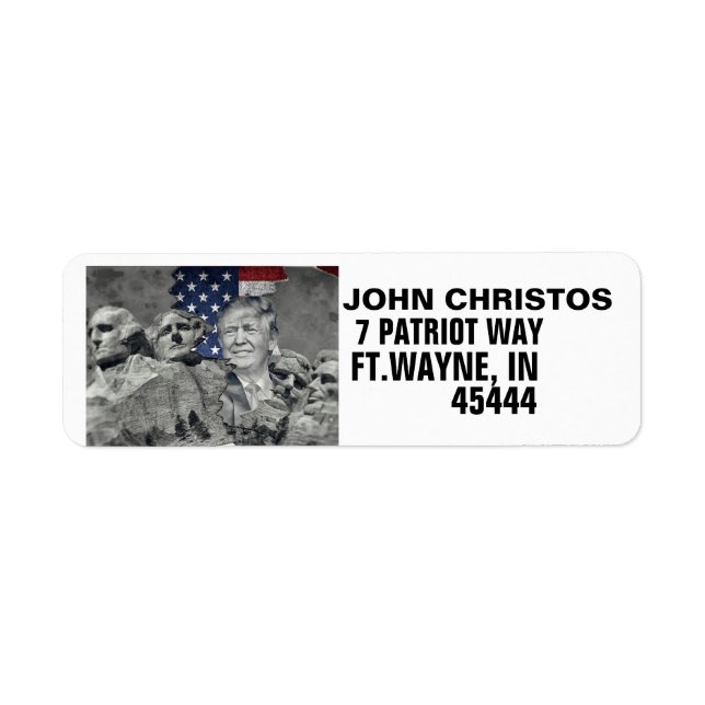DONALD TRUMP MOUNT RUSHMORE Return Address Label (Front)