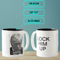 Donald Trump Mug Shot Lock Him Up B&W