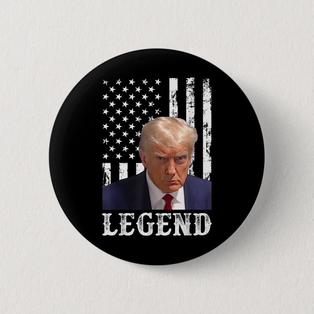 Donald Trump Mug Shot President Legend American Fl 6 Cm Round Badge (Front)