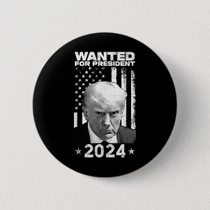Donald Trump Mug Shot Wanted For U.s. President 20 6 Cm Round Badge