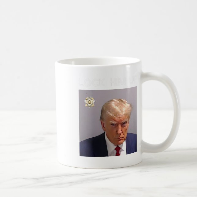 Donald Trump Mugshot Lock Him Up Trump Mug Shot  (Right)