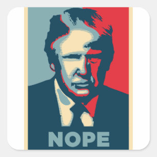 donald trump nope square sticker