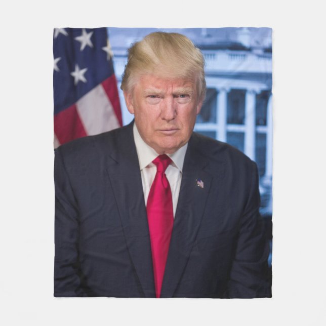 Donald Trump Official Presidential Portrait Fleece Blanket (Front)