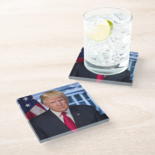 Donald Trump Official Presidential Portrait Glass Coaster