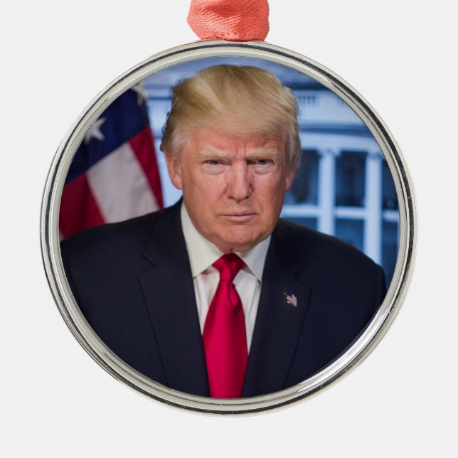 Donald Trump Official Presidential Portrait Metal Ornament (Front)