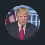 Donald Trump Official Presidential Portrait Paper Plate<br><div class="desc">Official Portrait of President Donald J. Trump,  45th President of the United States.</div>