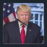 Donald Trump Official Presidential Portrait Square Wall Clock<br><div class="desc">Official Portrait of President Donald J. Trump,  45th President of the United States.</div>