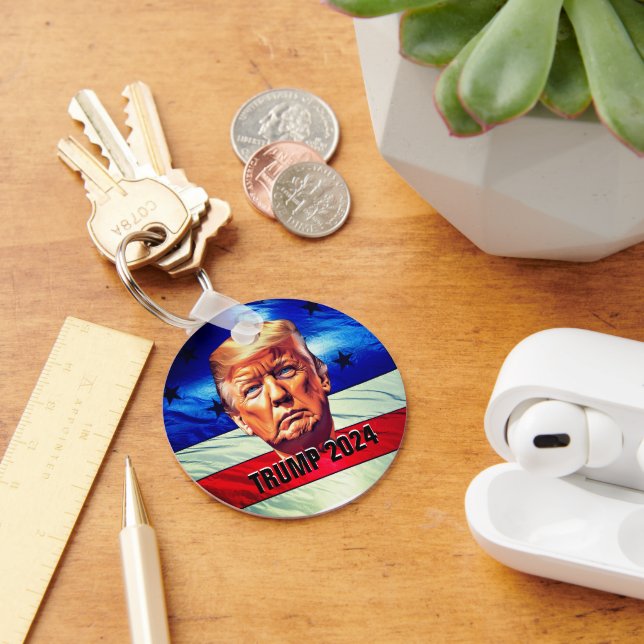 Donald Trump & Old Glory Key Ring (Desk)
