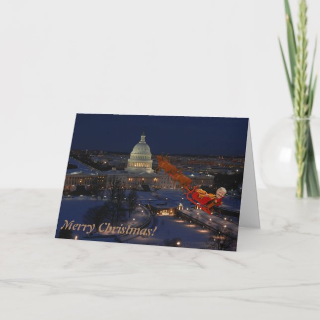 Donald Trump on a Sleigh Christmas Card (Front)