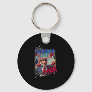 Donald Trump Patriotic Firework Make 4th Of July B Key Ring