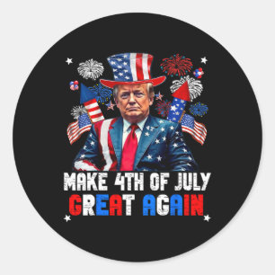 Donald Trump Patriotic Firework Make 4th Of July G Classic Round Sticker