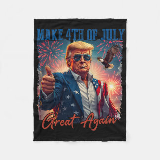 Donald Trump Patriotic Firework Make 4th Of July G Fleece Blanket