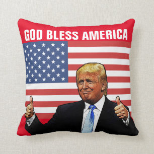 DONALD TRUMP PATRIOTIC THROW PILLOW
