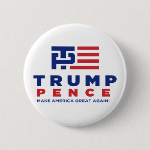 Donald Trump Pence 2016 Election Campaign 6 Cm Round Badge