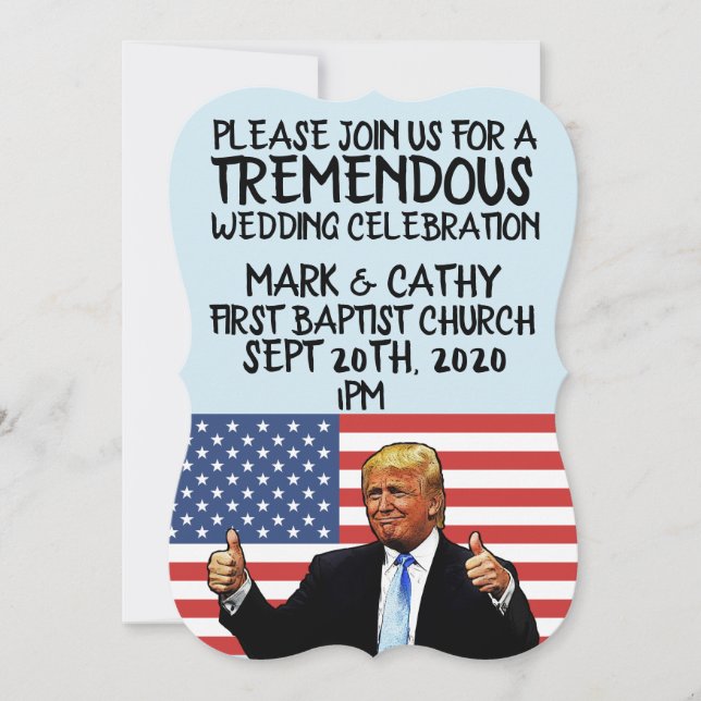 DONALD TRUMP PERSONALIZED WEDDING INVITATIONS (Front)
