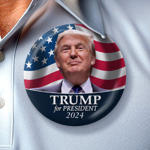 Donald Trump Photo - President 2024 7.5 Cm Round Badge